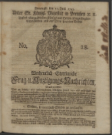 Wochentlich-Stettinische Frag- und Anzeigungs-Nachrichten. 1743 No. 28