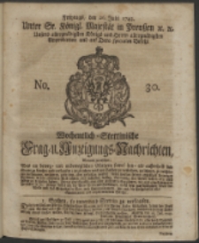 Wochentlich-Stettinische Frag- und Anzeigungs-Nachrichten. 1743 No. 30