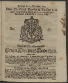 Wochentlich-Stettinische Frag- und Anzeigungs-Nachrichten. 1743 No. 37
