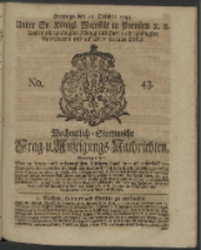 Wochentlich-Stettinische Frag- und Anzeigungs-Nachrichten. 1743 No. 43