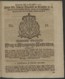 Wochentlich-Stettinische Frag- und Anzeigungs-Nachrichten. 1743 No. 52
