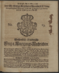 Wochentliche Stettinische zur Handlung nützliche Preis-Courante der Waaren und Wechsel-Cours, wie auch Frage- und Anzeigungs-Nachrichten. 1736 No. 19