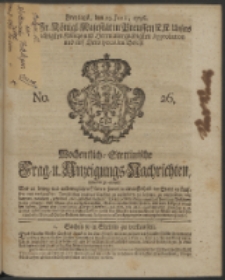 Wochentliche Stettinische zur Handlung nützliche Preis-Courante der Waaren und Wechsel-Cours, wie auch Frage- und Anzeigungs-Nachrichten. 1736 No. 26