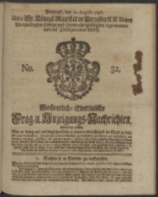 Wochentliche Stettinische zur Handlung nützliche Preis-Courante der Waaren und Wechsel-Cours, wie auch Frage- und Anzeigungs-Nachrichten. 1736 No. 32