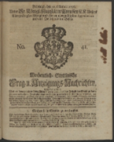 Wochentliche Stettinische zur Handlung nützliche Preis-Courante der Waaren und Wechsel-Cours, wie auch Frage- und Anzeigungs-Nachrichten. 1736 No. 41