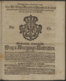 Wochentliche Stettinische zur Handlung nützliche Preis-Courante der Waaren und Wechsel-Cours, wie auch Frage- und Anzeigungs-Nachrichten. 1736