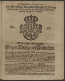 Wochentliche Stettinische zur Handlung nützliche Preis-Courante der Waaren und Wechsel-Cours, wie auch Frage- und Anzeigungs-Nachrichten. 1736 No. 50