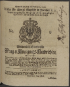 Wochentlich-Stettinische Frag- und Anzeigungs-Nachrichten. 1746 No. 9