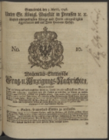Wochentlich-Stettinische Frag- und Anzeigungs-Nachrichten. 1746 No. 10