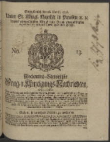 Wochentlich-Stettinische Frag- und Anzeigungs-Nachrichten. 1746 No. 13