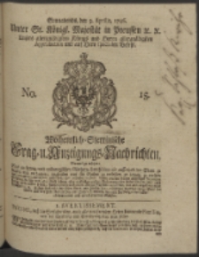 Wochentlich-Stettinische Frag- und Anzeigungs-Nachrichten. 1746 No. 15