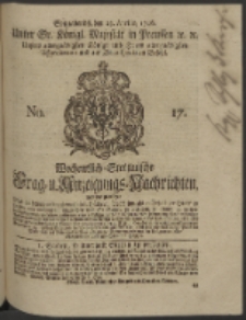 Wochentlich-Stettinische Frag- und Anzeigungs-Nachrichten. 1746 No. 17