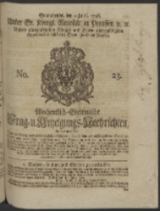 Wochentlich-Stettinische Frag- und Anzeigungs-Nachrichten. 1746 No. 23