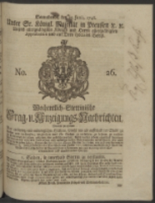 Wochentlich-Stettinische Frag- und Anzeigungs-Nachrichten. 1746 No. 26