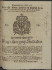 Wochentlich-Stettinische Frag- und Anzeigungs-Nachrichten. 1746 No. 28