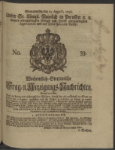 Wochentlich-Stettinische Frag- und Anzeigungs-Nachrichten. 1746 No. 33
