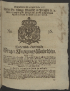 Wochentlich-Stettinische Frag- und Anzeigungs-Nachrichten. 1746 No. 36