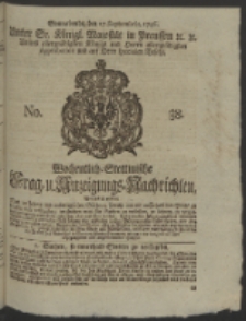 Wochentlich-Stettinische Frag- und Anzeigungs-Nachrichten. 1746 No. 38