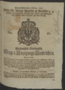 Wochentlich-Stettinische Frag- und Anzeigungs-Nachrichten. 1746 No. 41