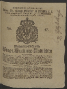 Wochentlich-Stettinische Frag- und Anzeigungs-Nachrichten. 1746 No. 47
