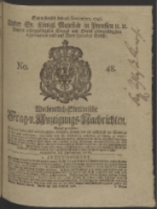 Wochentlich-Stettinische Frag- und Anzeigungs-Nachrichten. 1746 No. 48