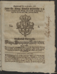 Wochentlich-Stettinische Frag- und Anzeigungs-Nachrichten. 1756 No. 2 + Anhang