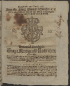 Wochentlich-Stettinische Frag- und Anzeigungs-Nachrichten. 1756 No. 10 + Anhang