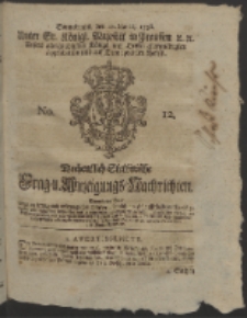Wochentlich-Stettinische Frag- und Anzeigungs-Nachrichten. 1756 No. 12 + Anhang