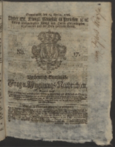 Wochentlich-Stettinische Frag- und Anzeigungs-Nachrichten. 1756 No. 17 + Anhang
