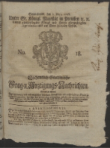 Wochentlich-Stettinische Frag- und Anzeigungs-Nachrichten. 1756 No. 18 + Anhang