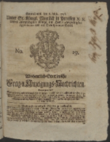 Wochentlich-Stettinische Frag- und Anzeigungs-Nachrichten. 1756 No. 19 + Anhang