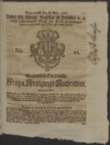 Wochentlich-Stettinische Frag- und Anzeigungs-Nachrichten. 1756 No. 21 + Anhang