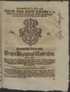 Wochentlich-Stettinische Frag- und Anzeigungs-Nachrichten. 1756 No. 28 + Anhang