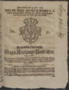Wochentlich-Stettinische Frag- und Anzeigungs-Nachrichten. 1756 No. 30 + Anhang