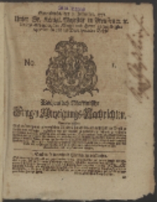 Wochentlich-Stettinische Frag- und Anzeigungs-Nachrichten. 1751 No. 1