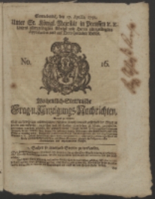 Wochentlich-Stettinische Frag- und Anzeigungs-Nachrichten. 1751 No. 16
