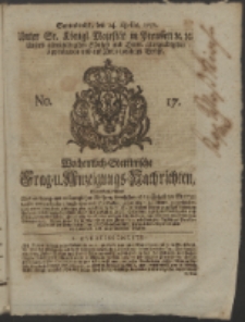 Wochentlich-Stettinische Frag- und Anzeigungs-Nachrichten. 1751 No. 17