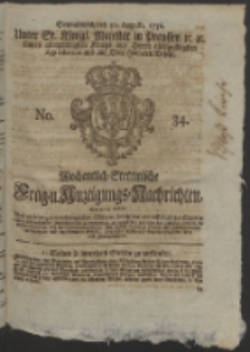 Wochentlich-Stettinische Frag- und Anzeigungs-Nachrichten. 1756 No. 34 + Anhang