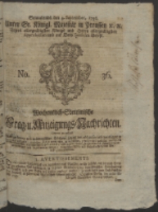 Wochentlich-Stettinische Frag- und Anzeigungs-Nachrichten. 1756 No. 36 + Anhang