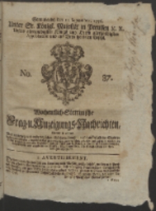 Wochentlich-Stettinische Frag- und Anzeigungs-Nachrichten. 1756 No. 37 + Anhang