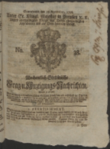 Wochentlich-Stettinische Frag- und Anzeigungs-Nachrichten. 1756 No. 38 + Anhang