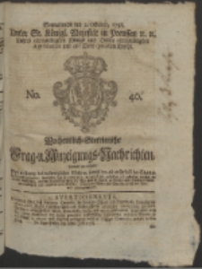 Wochentlich-Stettinische Frag- und Anzeigungs-Nachrichten. 1756 No. 40 + Anhang