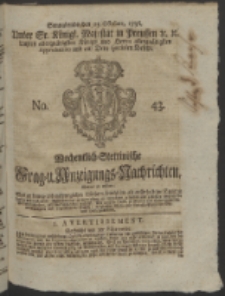 Wochentlich-Stettinische Frag- und Anzeigungs-Nachrichten. 1756 No. 43 + Anhang