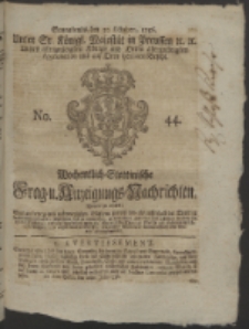 Wochentlich-Stettinische Frag- und Anzeigungs-Nachrichten. 1756 No. 44 + Anhang