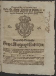 Wochentlich-Stettinische Frag- und Anzeigungs-Nachrichten. 1756 No. 46 + Anhang
