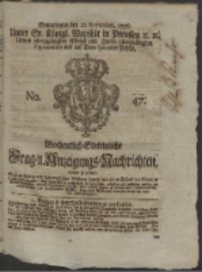 Wochentlich-Stettinische Frag- und Anzeigungs-Nachrichten. 1756 No. 47 + Anhang