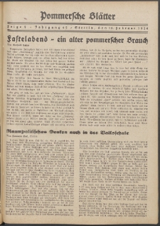 Pommersche Bl&auml;tter : Kampfblatt f&uuml;r Erzieher und Schule. Jg. 62, 1938 Folge 4