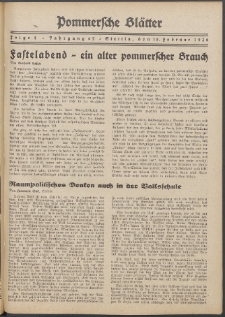 Pommersche Blätter : Kampfblatt für Erzieher und Schule. Jg. 62, 1938 Folge 4