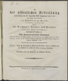 Zu der öffentlichen Redeübung 1833
