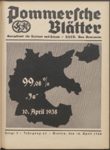 Pommersche Bl&auml;tter : Kampfblatt f&uuml;r Erzieher und Schule. Jg. 63, 1938 Folge 2